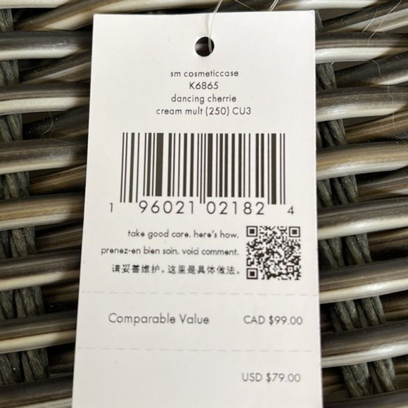 Kate Spade Dancing Cherrie Small Cosmetic Case Cream Multi - Picture 5 of 16